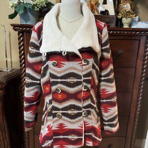 POWDER RIVER OUTFITTERS Aztec Print Sherpa Collar Jacket